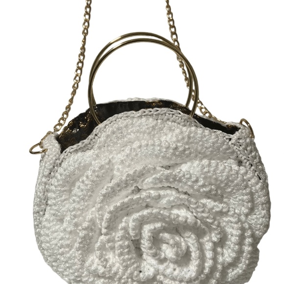 African Handmade Crochet Flower Sling Purse - Picture 6 of 6